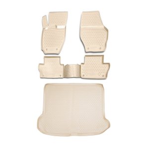 Volvo XC60 3D Floor-Trunk Mats - Omac - SUV KIT - Beige - 2010-2017 Volvo XC60 3D Floor-Trunk Mats - Omac - SUV KIT - Beige - 2010-2017